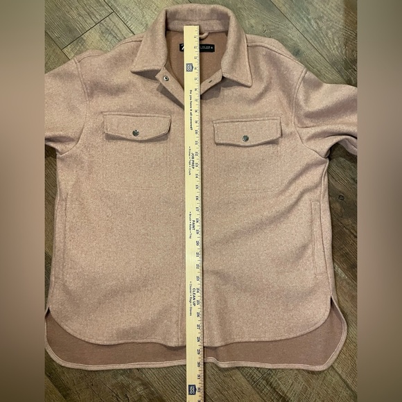Zara Women’s Button Front Wool Look Shacket L Long Sleeve Pockets - Picture 8 of 10